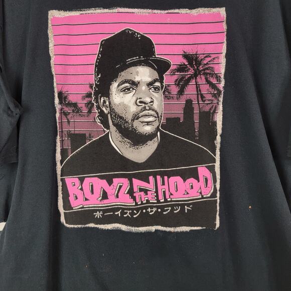 Boyz N The Hood Ice Cube Shirt Bleach Splattered Distressed 90s Rap Tshirt Sz 2X - Picture 4 of 11
